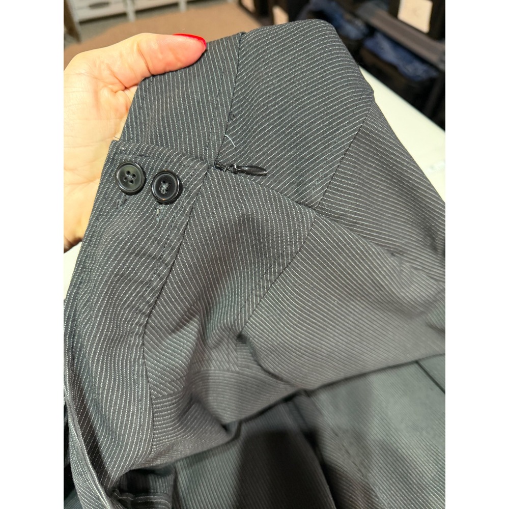 Sandro Flared Skirt Women 8 Black Pinstripe Goth Dark Academia School Girl - Picture 9 of 11